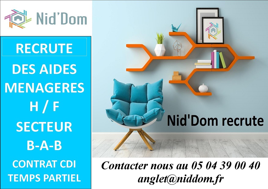 Nid'Dom Anglet recrute des aides ménagères H / F