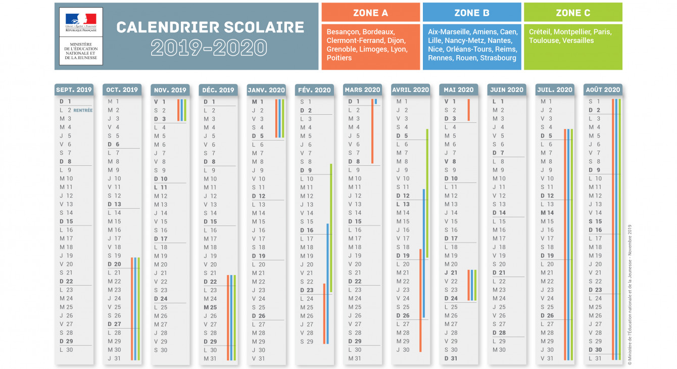 calendrier vacances scolaires 2020-2021